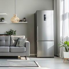  Upgrade your kitchen with a sleek silver color refrigerator, adding modern style and functionality to your home's heart
