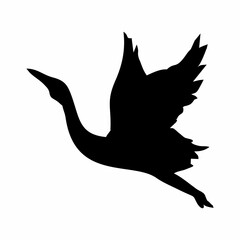 black silhouette of a crane
