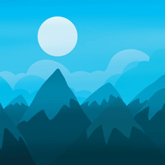 Nature Landscape Vector Illustration Art. Pictures for posters, postcards or covers