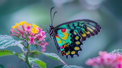 micro high quality photography colorful butterfly  