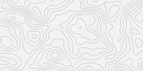 Abstract white background with waves. The black line on white contours vector topography stylized height of the lines map. Line map with seamless ornament design.
