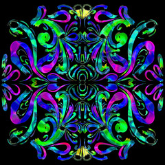 Bright background,Fantasy flower.interior painting ,design. Colored colorful background can be used as a template for printing. Digital painting. Fantasy drawing, play of light and shadow.