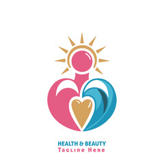 
Health people beauty logo template design vector

