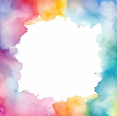 Abstract rainbow background in frame shape with space for text