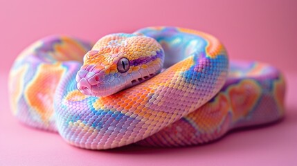 A beautiful and dangerous predatory snake Poisonous exotic reptile