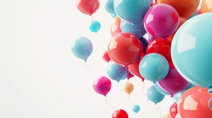 Colorful balloons on white background