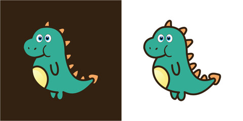 Cute Dino Design Vector Art Template