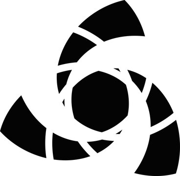 recommend clip art: Black decorative rotating geometric shapes