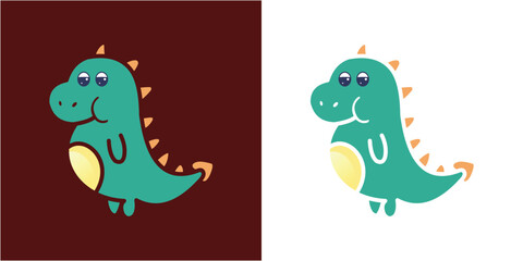 Cute Dino Design Vector Template Illustration