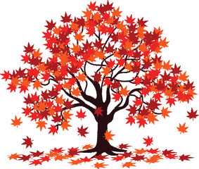 紅葉の木のイラスト