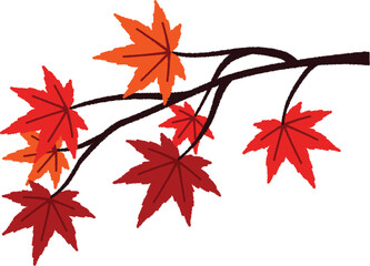紅葉の木の枝のイラスト