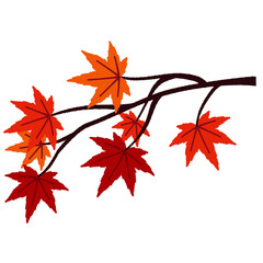 紅葉の木の枝のイラスト