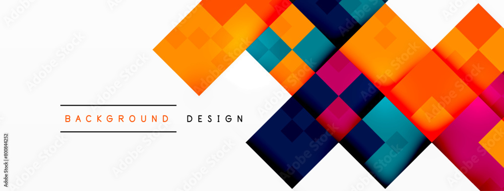 Aufkleber a vibrant display of colorfulness with rectangles, triangles, and patterns on a white background. fe