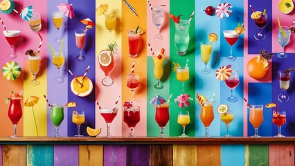 Colorful cocktails