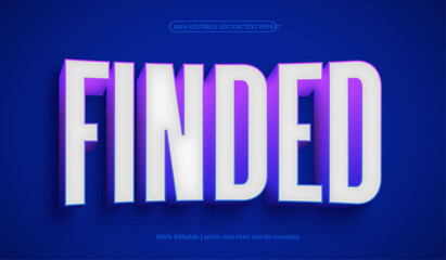 Finded 3d editable premium vector text effect