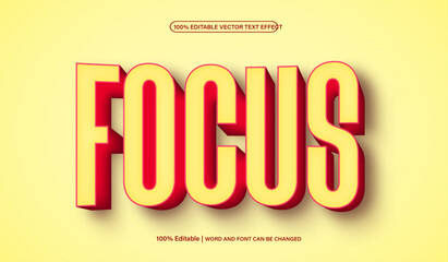 Focus 3d editable premium vector text effect