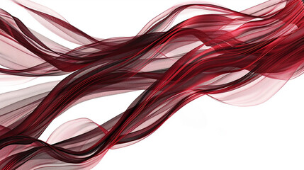 Velvety maroon lines weaving a tale of richness and allure, isolated on solid white background."