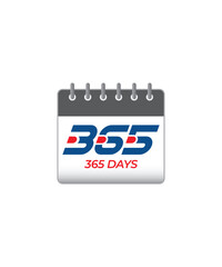 Calendar with 365 days logo icon design template