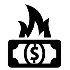 burning dollar with money sign