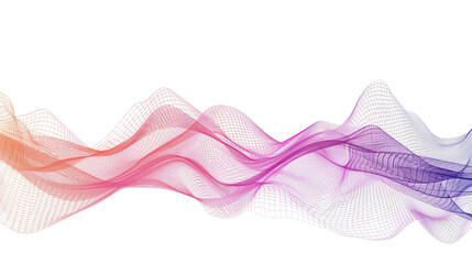 Traverse the enchanting landscape of technological progress with spellbinding gradient lines in a single wave style isolated on solid white background