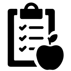 support chart with a check mark sign and a health apple