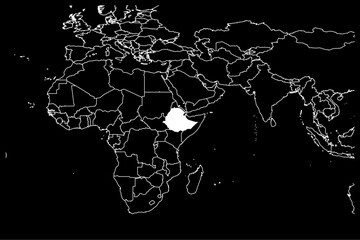 Ethiopia map africa black background