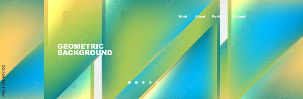 Poster it is a geometric background with a gradient of green and yellow . High quality