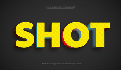 Obraz premium Shot 3d editable premium vector text effect