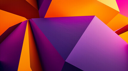 bold geometric shapes of violet and sunset orange, ideal for an elegant abstract background