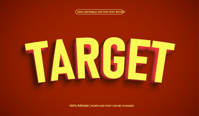 Target 3d editable premium vector text effect