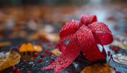 Hope and Awareness: Colorful AIDS Ribbon Symbol on Abstract Background - 4K Wallpaper