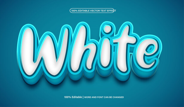 White blue 3d editable premium vector text effect