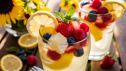 Summer lemonade of fresh fruit