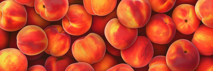 A glowing spread of peaches with a blush red cast, providing a warm and inviting fruit background