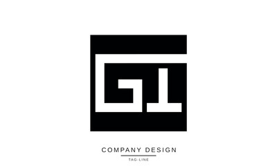 GI, IG Abstract Letters Logo Monogram Design Symbol Icon Font