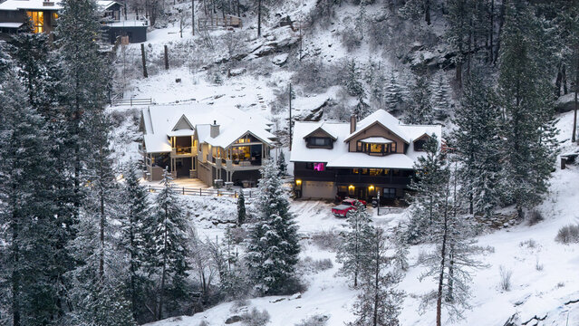 house in snow