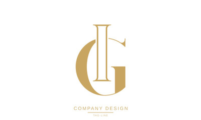 GI, IG Abstract Letters Logo Monogram Design Symbol Icon Font