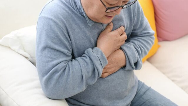 Elderly person complaining of chest pain