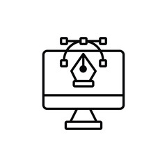 Computer icon design with white background stock illustration