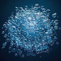 Mesmerizing bubbles dance in the serene blue waters, capturing a fleeting moment of tranquil beauty in a world of motion

