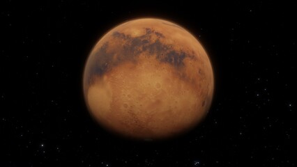 Obraz premium Beautiful Planet Mars Rotating in Deep Space 4K