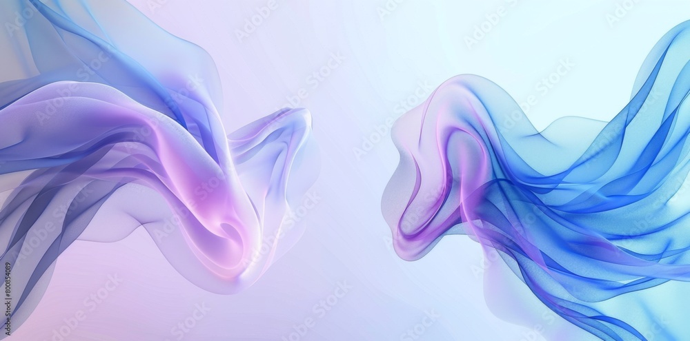 Poster abstract blue background with wavy shapes and fluid forms