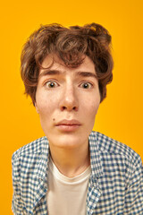 Fototapeta premium scared teenage boy