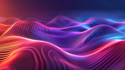 Showcase the interconnectedness of technology with vivid gradient lines