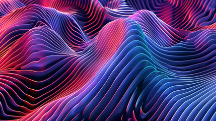 Showcase the interconnectedness of technology with vivid gradient lines