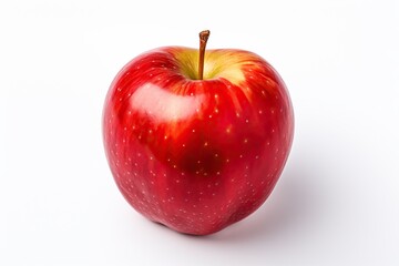 Red apple isolated on white background, red sweet and healthy fruit.
