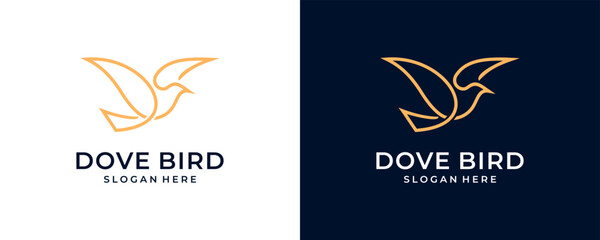 outline of a dove logo design vector
