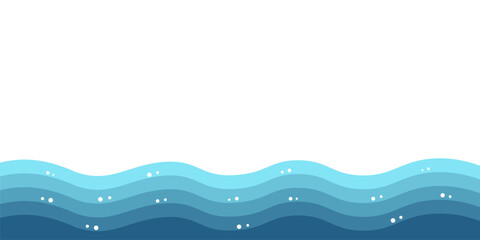 Background vector illustration of blue ocean wave layers