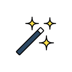 Magic Wand icon design with white background stock illustration