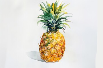 A watercolor painting of a pineapple - obrazy, fototapety, plakaty